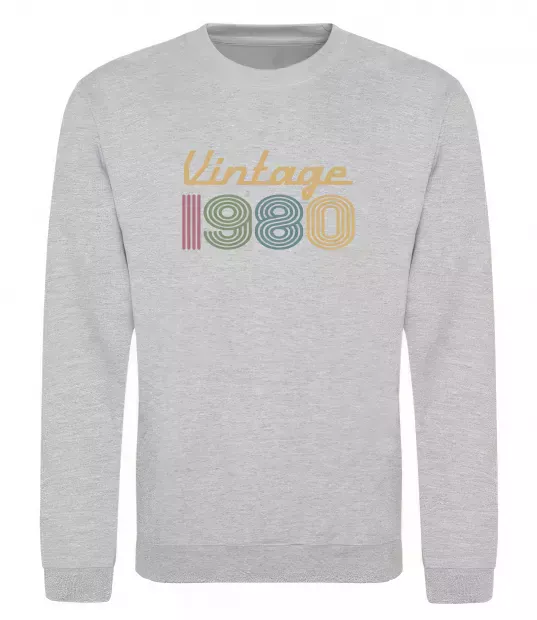 Світшот Vintage 1980 Сірий меланж фото