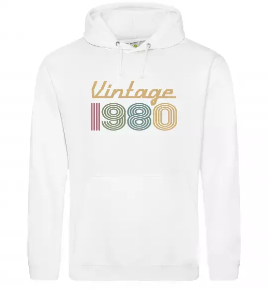 Мужская толстовка (худи) Vintage 1980 Белый фото