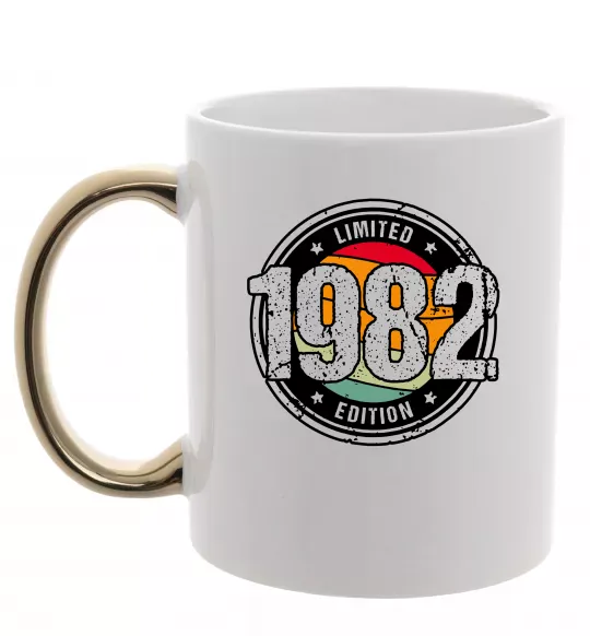 Чашка с цветной ручкой Vintage 1982 Золото фото