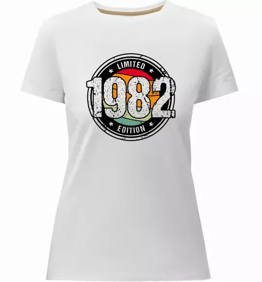 Женская премиум футболка Vintage 1982 Белый фото