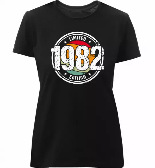 Женская премиум футболка Vintage 1982 Черный фото