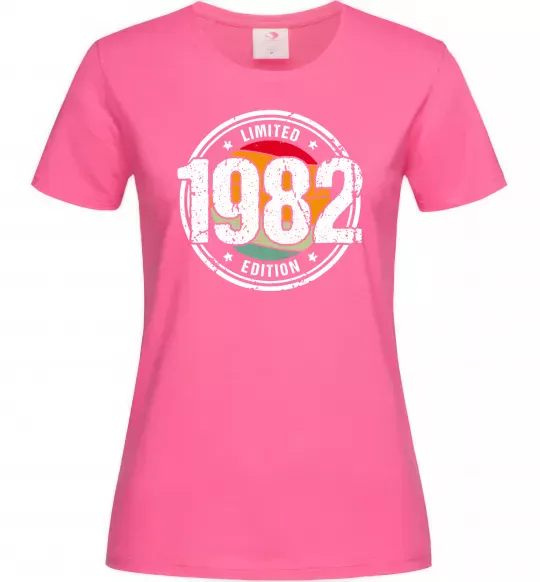 Жіноча футболка Vintage 1982 Яскраво-рожевий фото