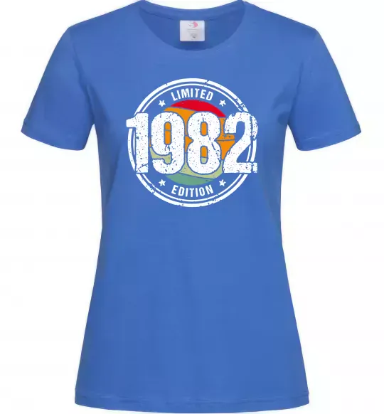 Жіноча футболка Vintage 1982 Яскраво-синій фото