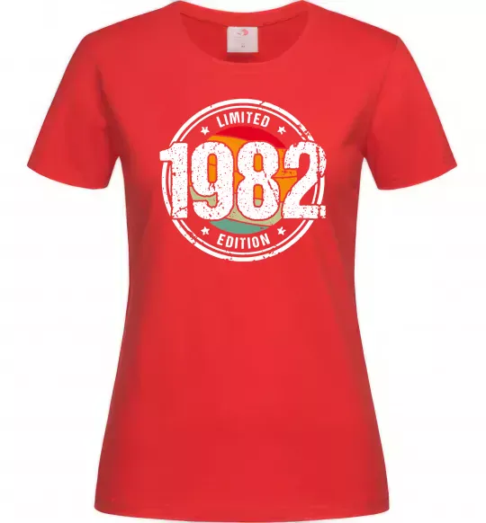 Жіноча футболка Vintage 1982 Червоний фото