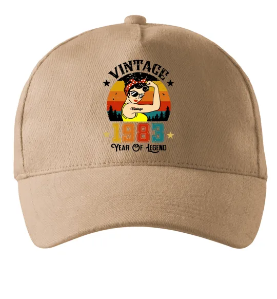 Кепка Vintage 1983 Песочный фото