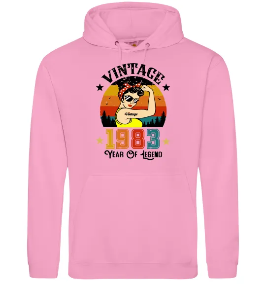 Мужская толстовка (худи) Vintage 1983 Розовый фото