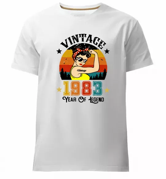 Чоловіча преміум футболка Vintage 1983 Білий фото