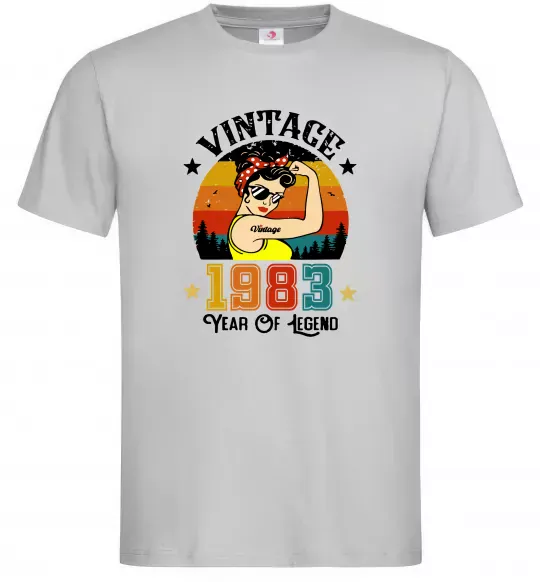 Мужская футболка Vintage 1983 Серый фото