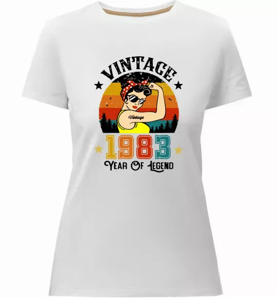 Женская премиум футболка Vintage 1983 Белый фото