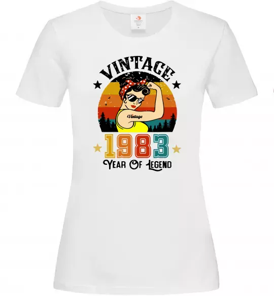 Жіноча футболка Vintage 1983 Білий фото