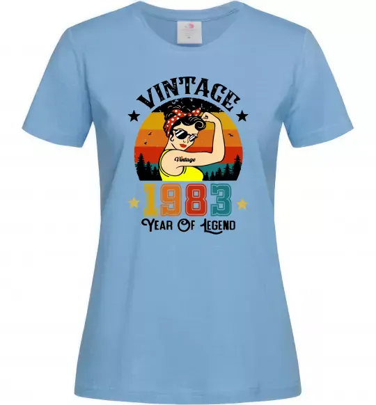 Жіноча футболка Vintage 1983 Блакитний фото
