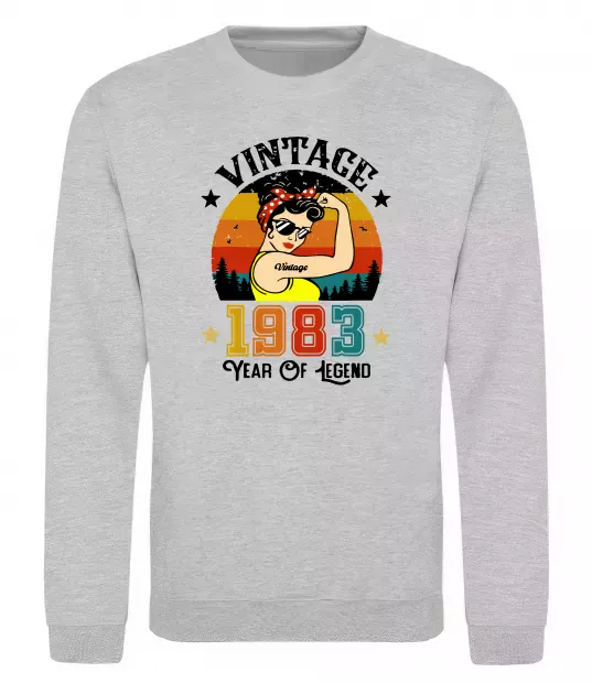 Світшот Vintage 1983 Сірий меланж фото