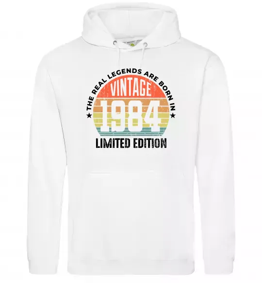 Чоловіча толстовка (худі) Vintage 1984 Білий фото