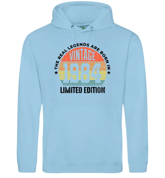 Мужская толстовка (худи) Vintage 1984 Голубой фото