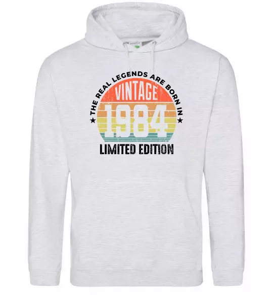 Женская толстовка (худи) Vintage 1984 Серый меланж фото