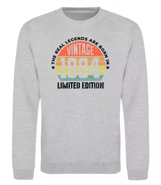 Світшот Vintage 1984 Сірий меланж фото