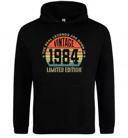 Женская толстовка (худи) Vintage 1984 Черный фото