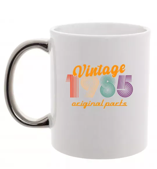 Чашка с цветной ручкой Vintage 1985 Серебро фото