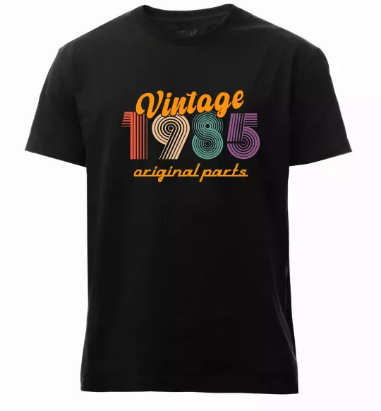 Мужская премиум футболка Vintage 1985 Черный фото