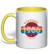 Чашка з кольоровою ручкою Vintage 1986 Сонячно жовтий фото