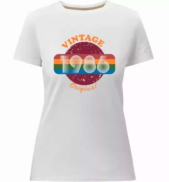 Жіноча преміум футболка Vintage 1986 Білий фото