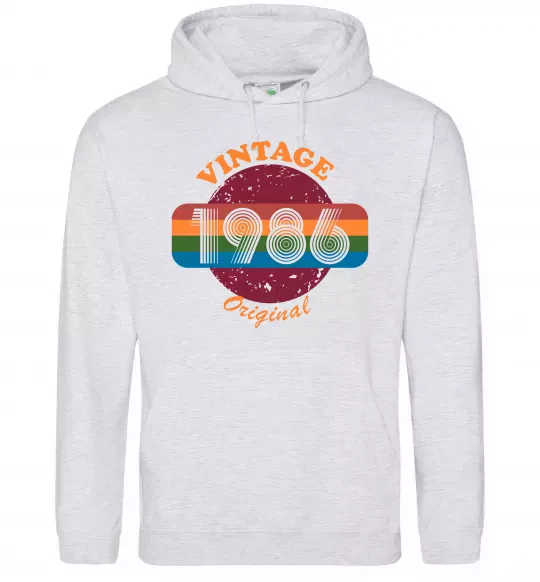 Женская толстовка (худи) Vintage 1986 Серый меланж фото