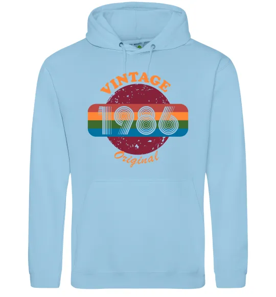 Женская толстовка (худи) Vintage 1986 Голубой фото