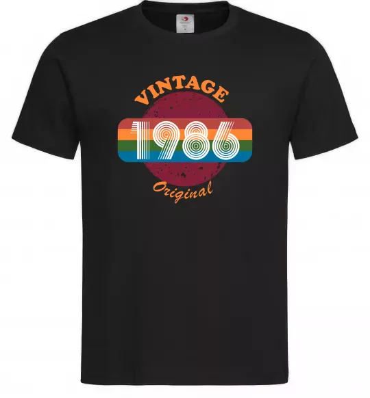 Мужская футболка Vintage 1986 Черный фото