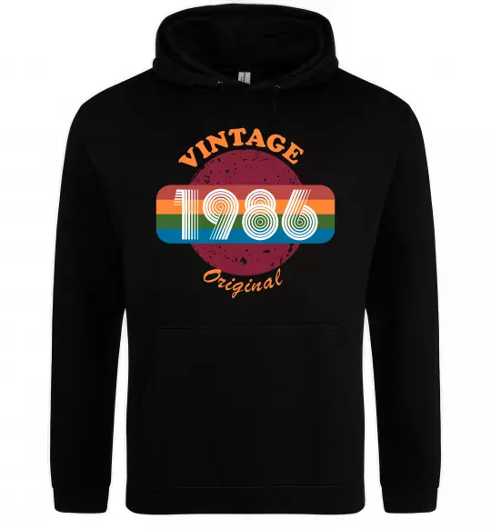 Чоловіча толстовка (худі) Vintage 1986 Чорний фото
