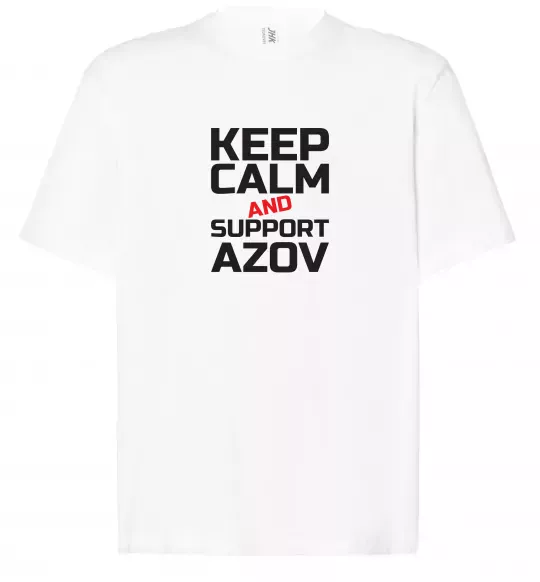 Футболка Оверсайз Keep calm and support Azov Білий фото