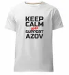Мужская премиум футболка Keep calm and support Azov Белый фото
