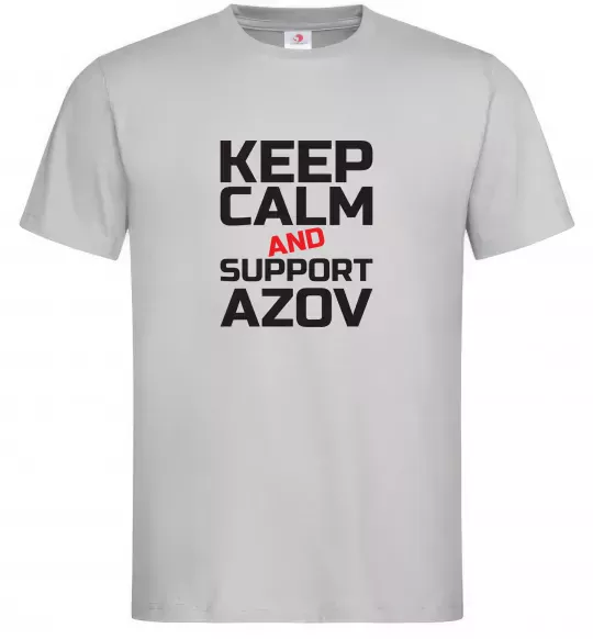 Чоловіча футболка Keep calm and support Azov Сірий фото