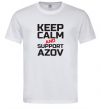 Мужская футболка Keep calm and support Azov Белый фото