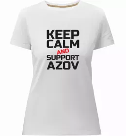 Женская премиум футболка Free Azov рука Черный фото