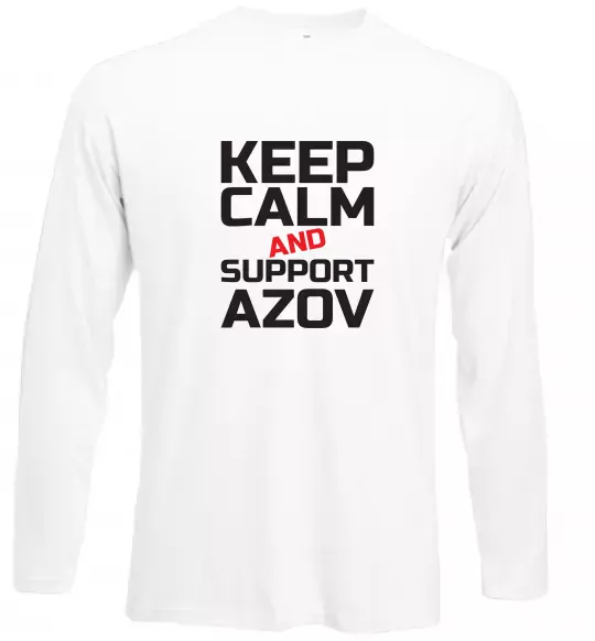 Лонгслив Keep calm and support Azov Белый фото