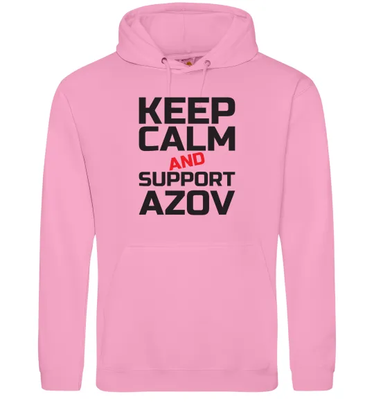 Чоловіча толстовка (худі) Keep calm and support Azov Рожевий фото