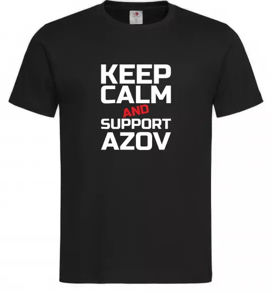 Чоловіча футболка Keep calm and support Azov Чорний фото