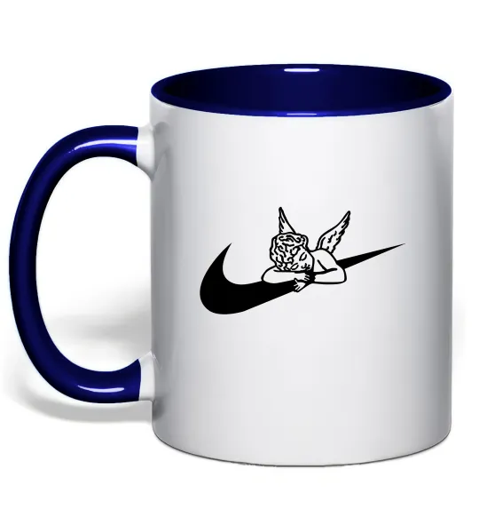 Чашка с цветной ручкой Янголятко ВИШИВКА Глубокий темно-синий фото