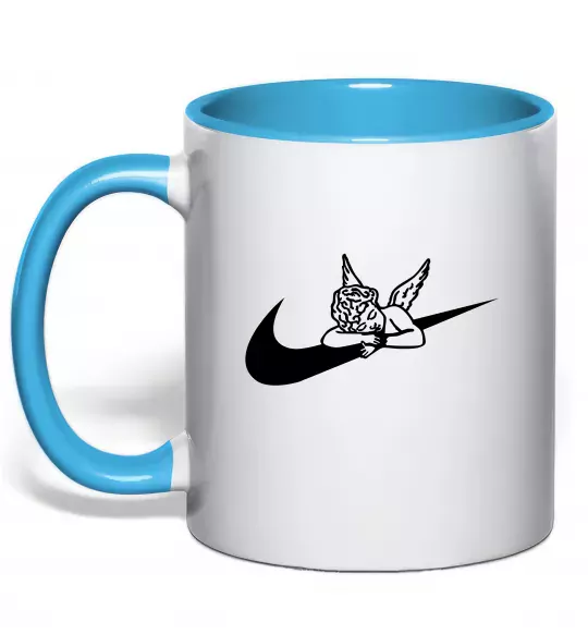 Чашка с цветной ручкой Янголятко ВИШИВКА Голубой фото