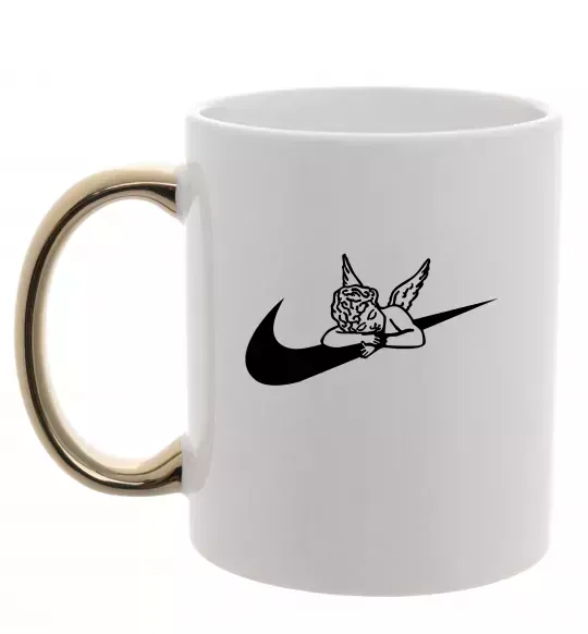 Чашка с цветной ручкой Янголятко ВИШИВКА Золото фото