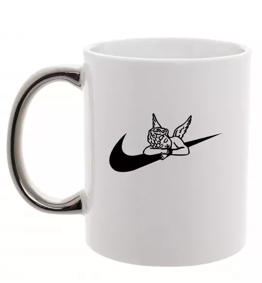 Чашка с цветной ручкой Янголятко ВИШИВКА Серебро фото