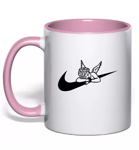 Чашка с цветной ручкой Янголятко ВИШИВКА Нежно розовый фото