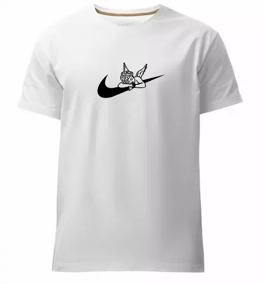 Мужская премиум футболка Янголятко ВИШИВКА Белый фото