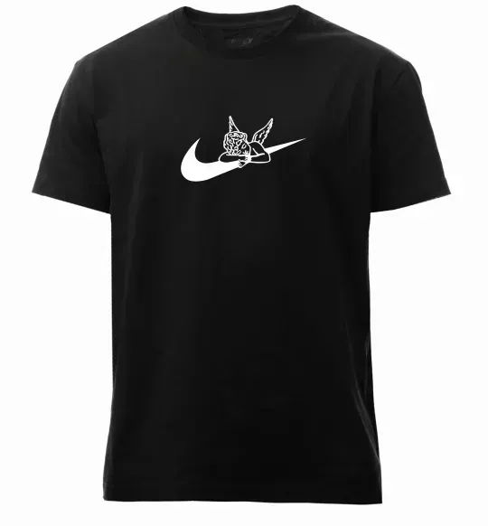 Мужская премиум футболка Янголятко ВИШИВКА Черный фото