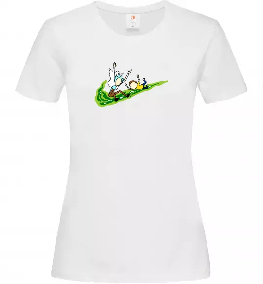 Женская футболка Рік та Морті ВИШИВКА Белый фото