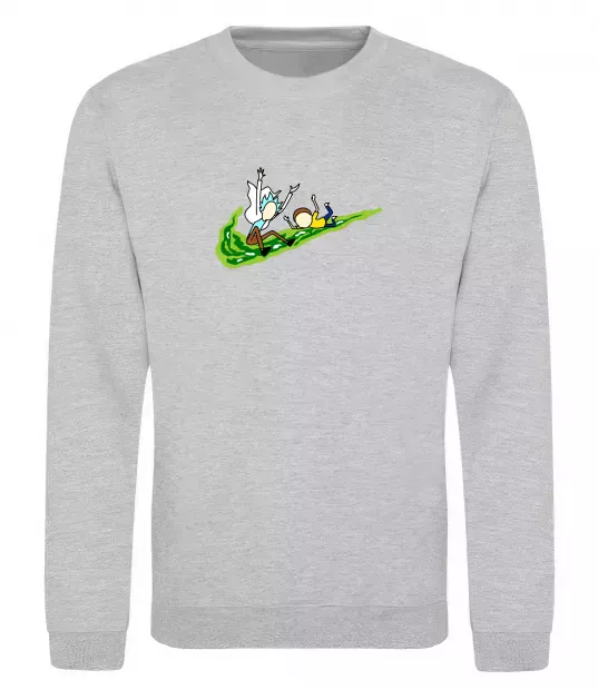 Свитшот Рік та Морті ВИШИВКА Серый меланж фото