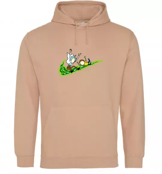 Мужская толстовка (худи) Рік та Морті ВИШИВКА Песочный фото