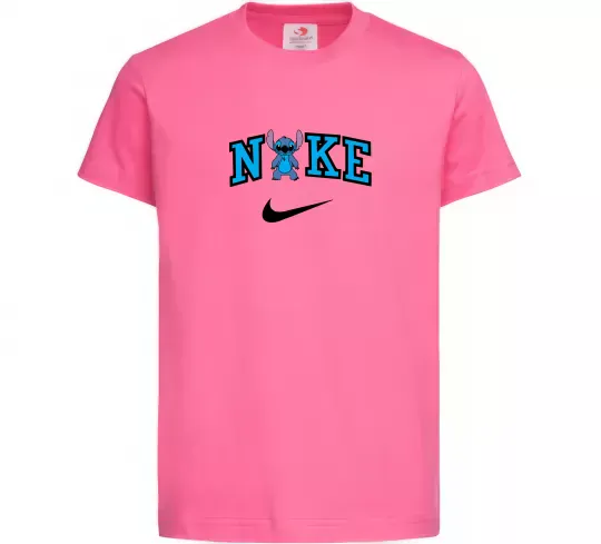 Детская футболка Стіч ВИШИВКА Ярко-розовый фото