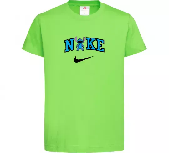 Детская футболка Стіч ВИШИВКА Лаймовый фото