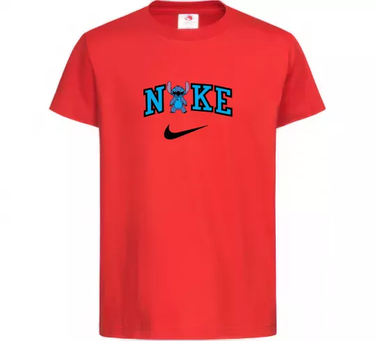 Детская футболка Стіч ВИШИВКА Красный фото